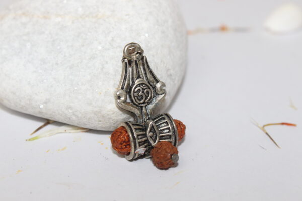 Sansthha - Om Trishul Damru Rudraksha With Silver Locket