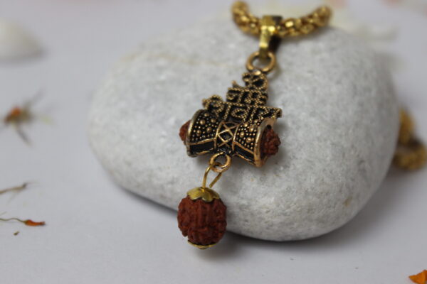 Sansthha - Om Namah Shivay Damru Rudraksha Locket