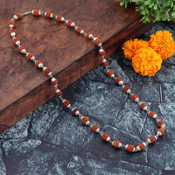 Sansthha - Panchmukhi Rudraksha Silver Mala