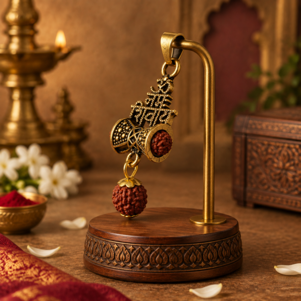 Sansthha - Om Namah Shivay Damru Rudraksha Locket